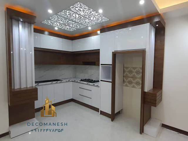 کابینت هایگلاس ترکیبی مدل پلکانی