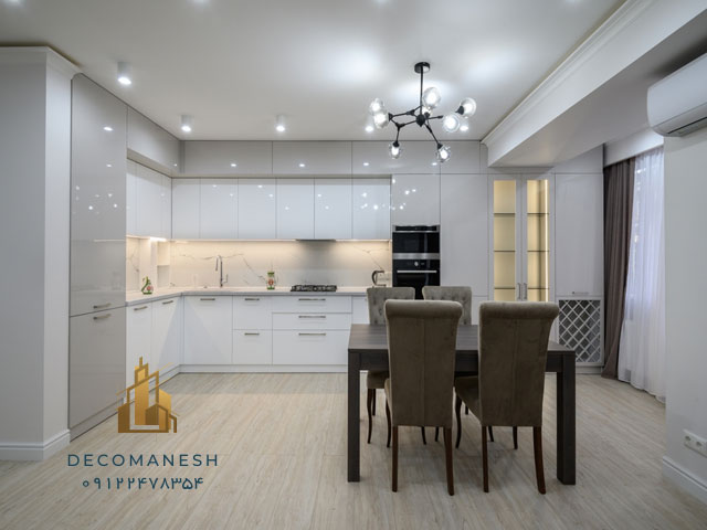 کابینت ترکیبی با تم سفید