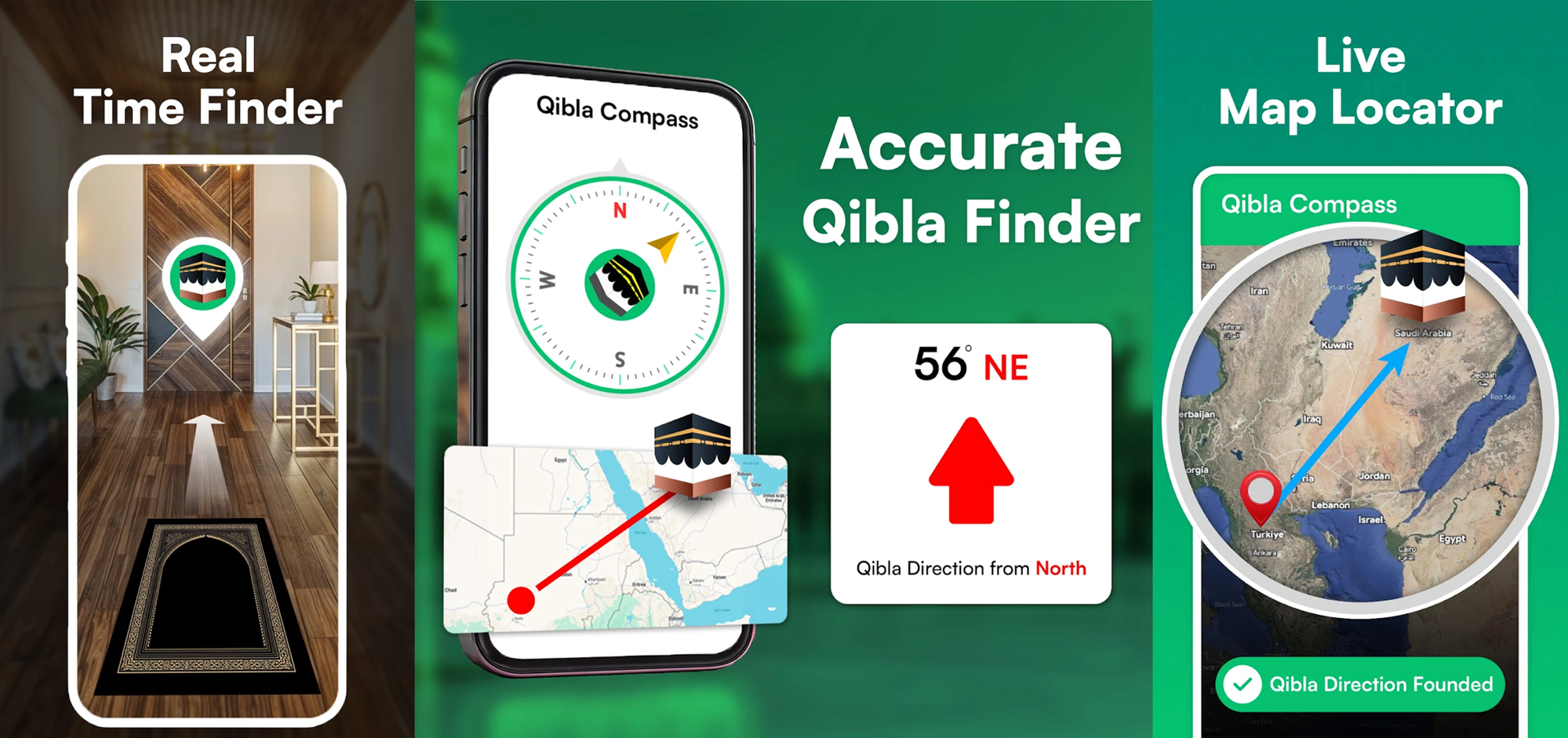 اپلیکیشن Qibla Compass ارائه‌شده توسط BLS Play