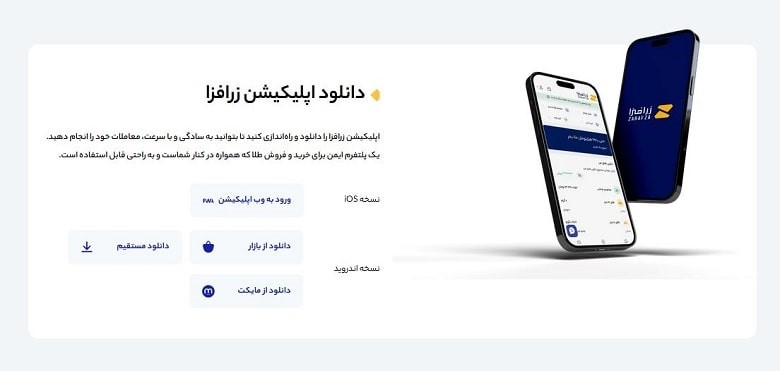 اپلیکیشن خرید و فروش آنلاین طلا زرافزا