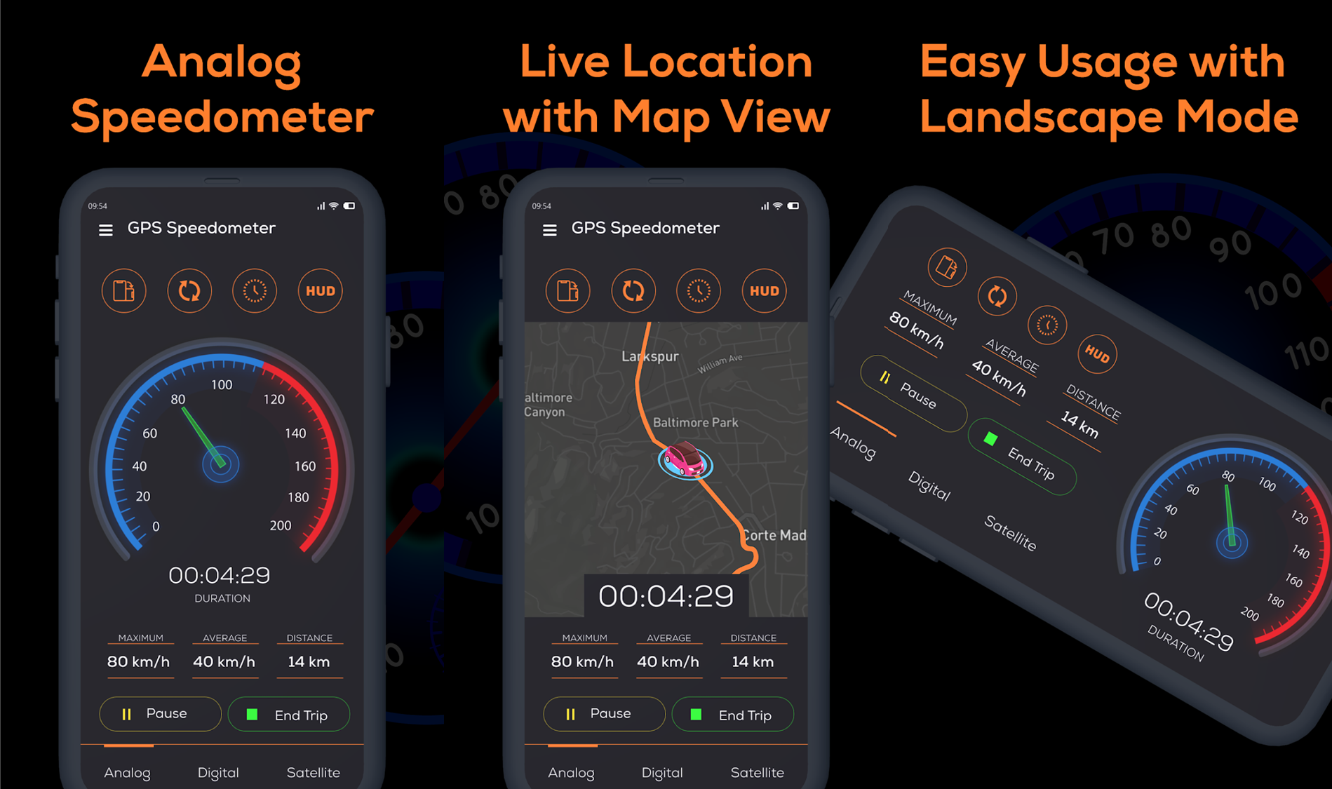 اپلیکیشن Speedometer Mileage Tracker