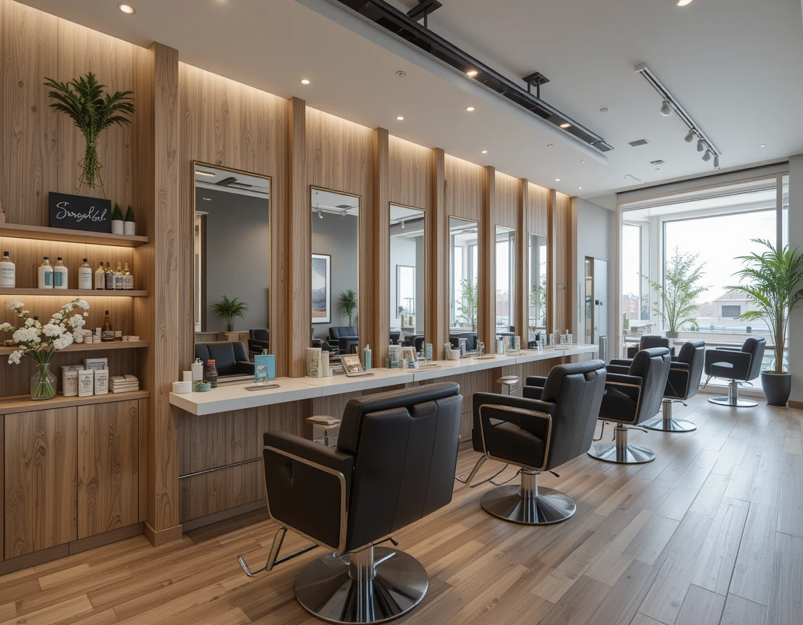 دکوراسیون سالن زیبایی با چوب