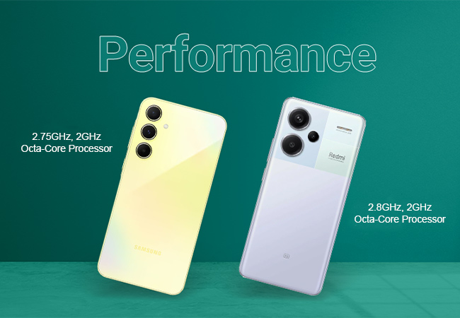 مقایسه سخت افزار گوشی A55 و ردمی نوت 13 پرو پلاس