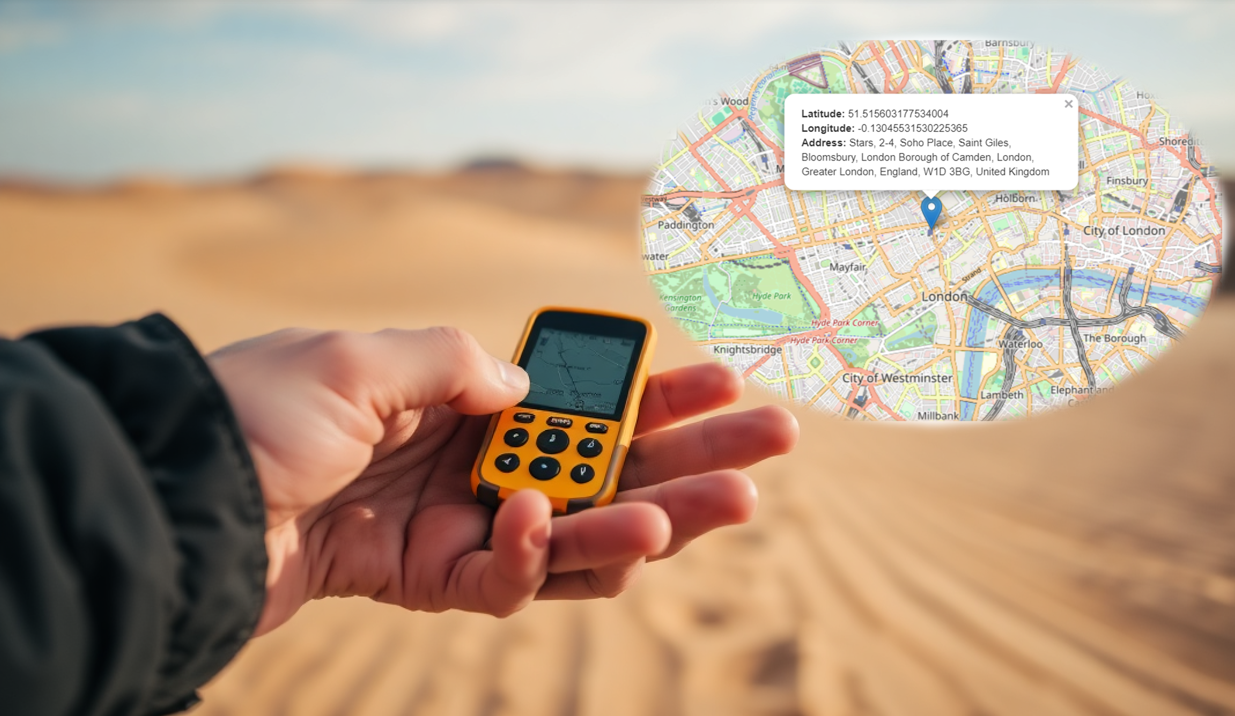 GPS Coordinates Finder Tool on onlinecompass.net