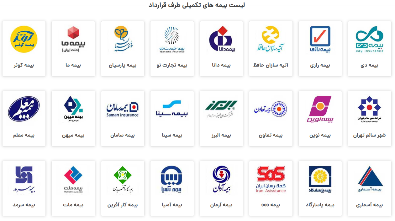 بیمه های تحت پوشش مرکز سبلان شرق