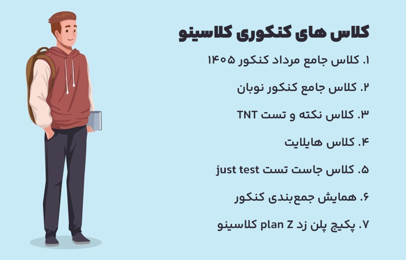 لیست کلاسهای کنکوری کلاسینو