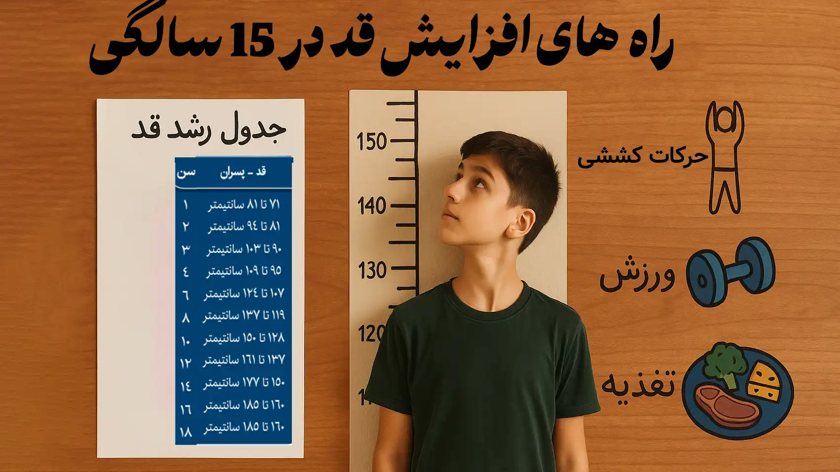 افزایش قد در 15 سالگی
