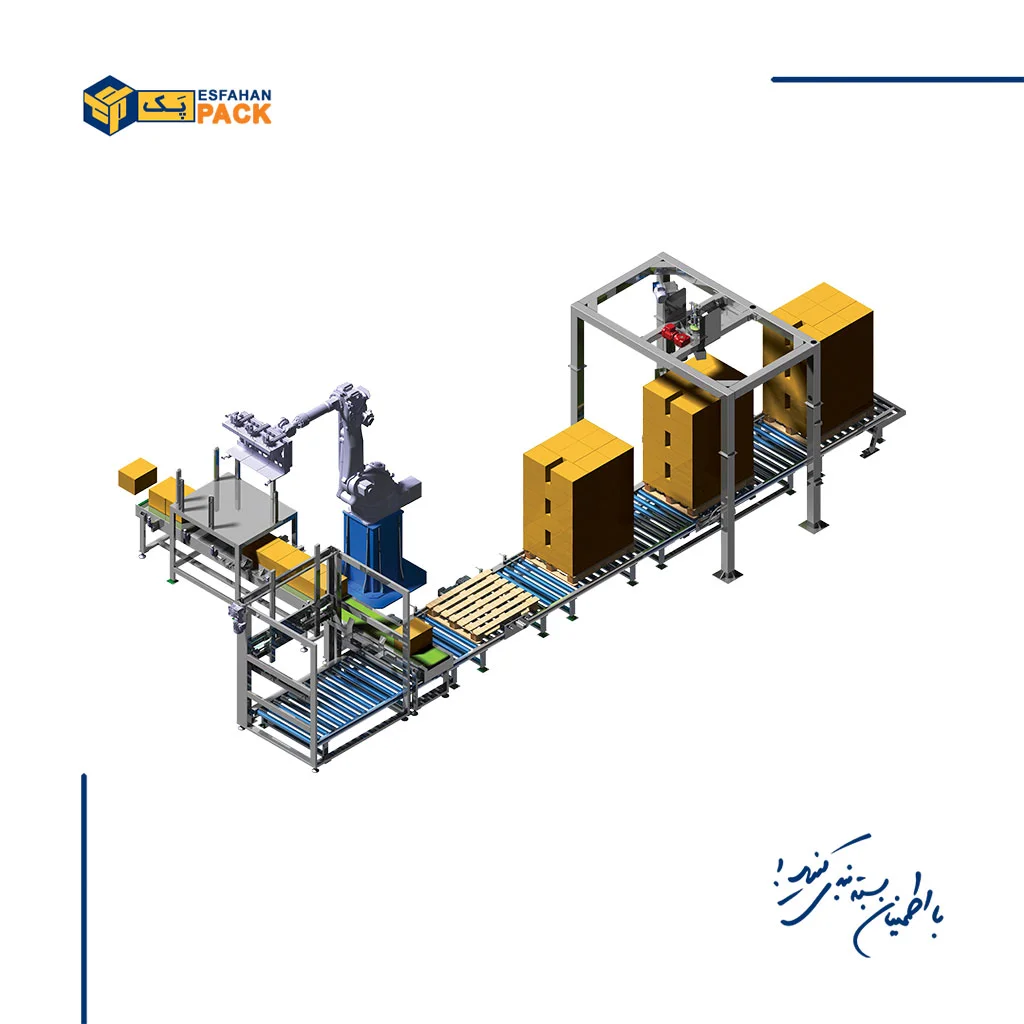 دستگاه پالتایزر + خط بسته بندی