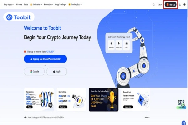 ثبت نام در صرافی توبیت