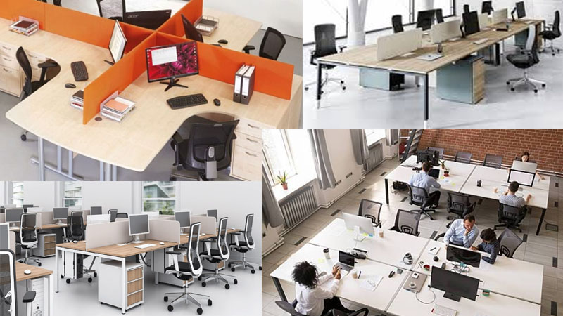 میز کارمندی با پارتیشن کوتاه