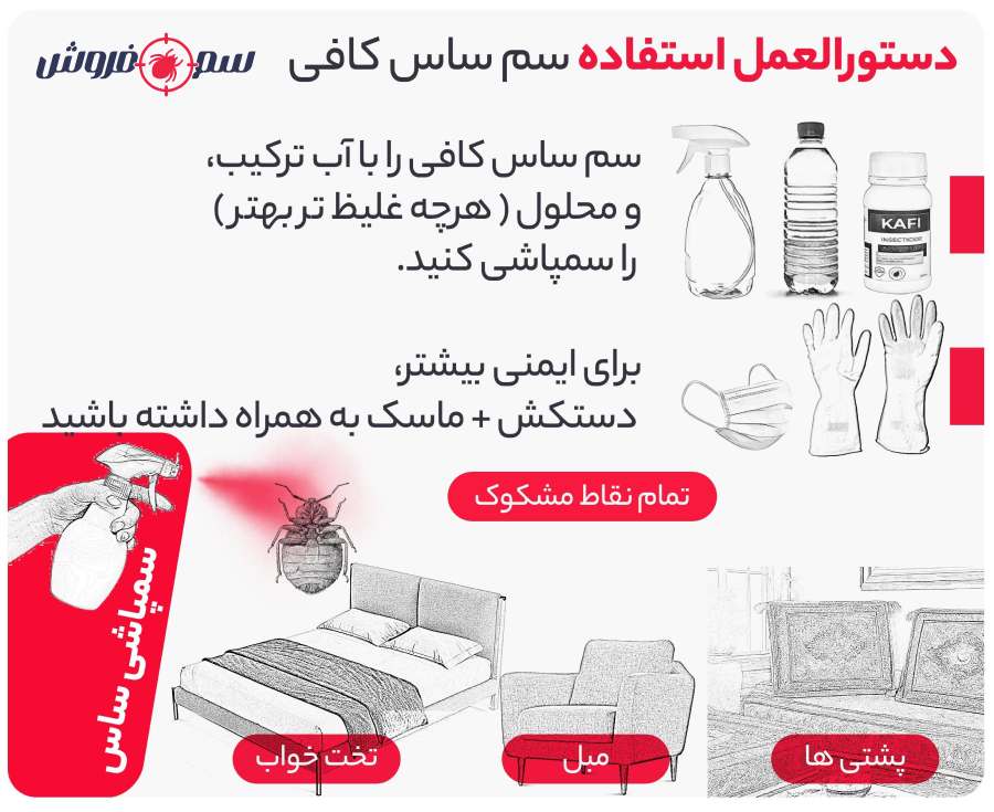 روش سمپاشی ساس با سم ساس کافی - Kafi