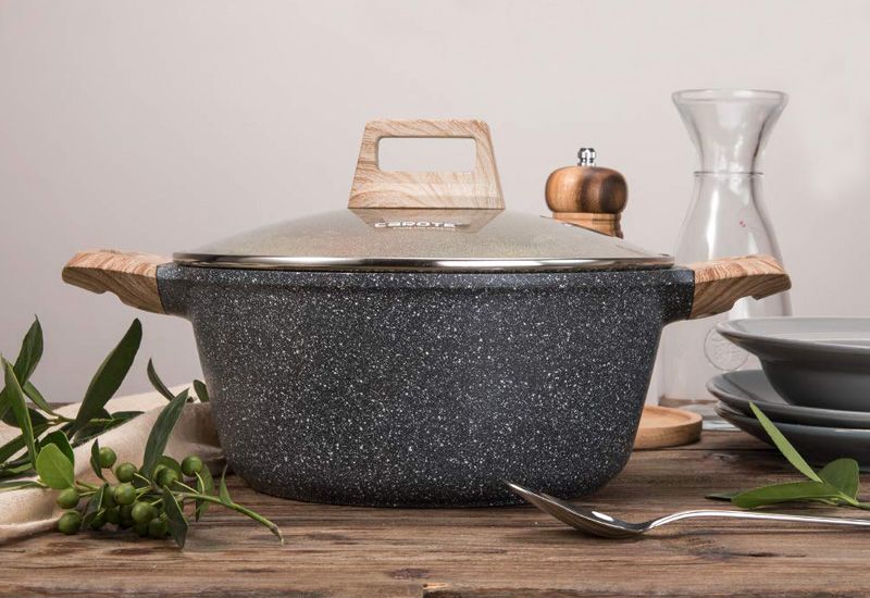 سرویس قابلمه گرانیتی بدون نیاز به روغن زیاد برای یک آشپزی کاملاً سالم