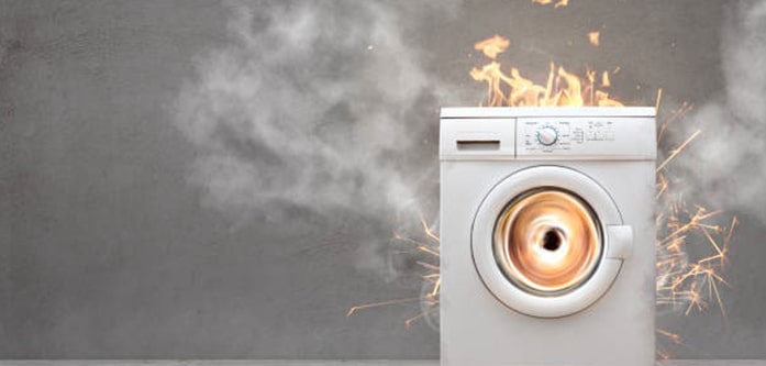 بلند شدن دود از ماشین لباسشویی