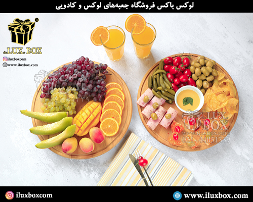 سینی مزه چوبی گردان لوکس باکس