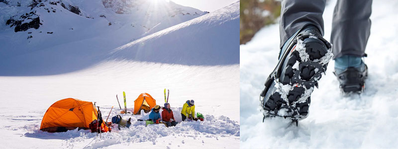 کفش و چادر مناسب از وسایل کوهنوردی در زمستان