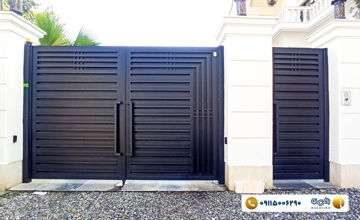 درب حیاط آهنی ساده