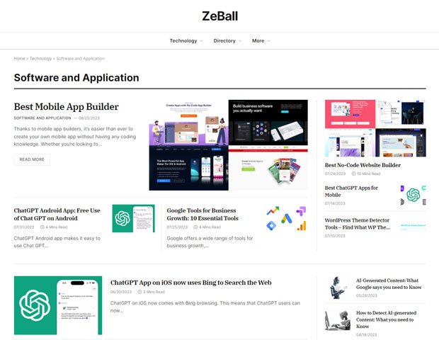ZeBall - Technology News Website
