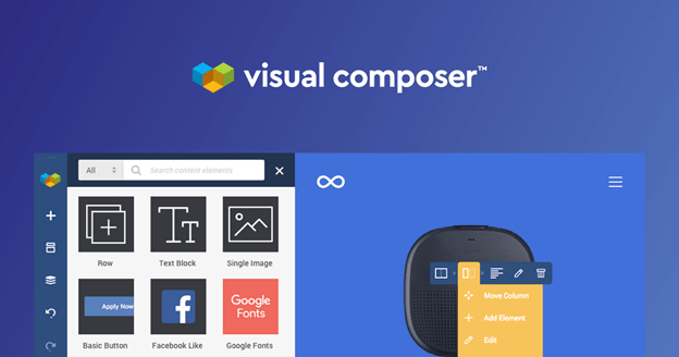 طراحی صفحه اصلی visual composer
