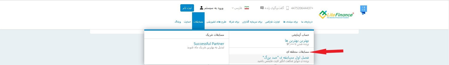 مسابقات منطقه ای لایت فارکس