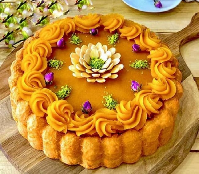 حلوا با گل محمدی