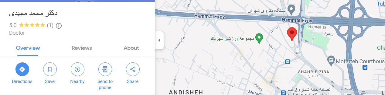 آدرس دکتر مجیدی