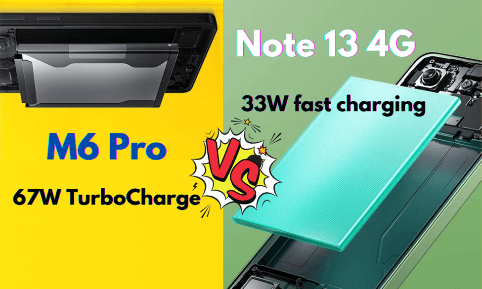 تفاوت ظرفیت باتری و شارژ گوشی Note 13 4G vs Poco M6 Pro