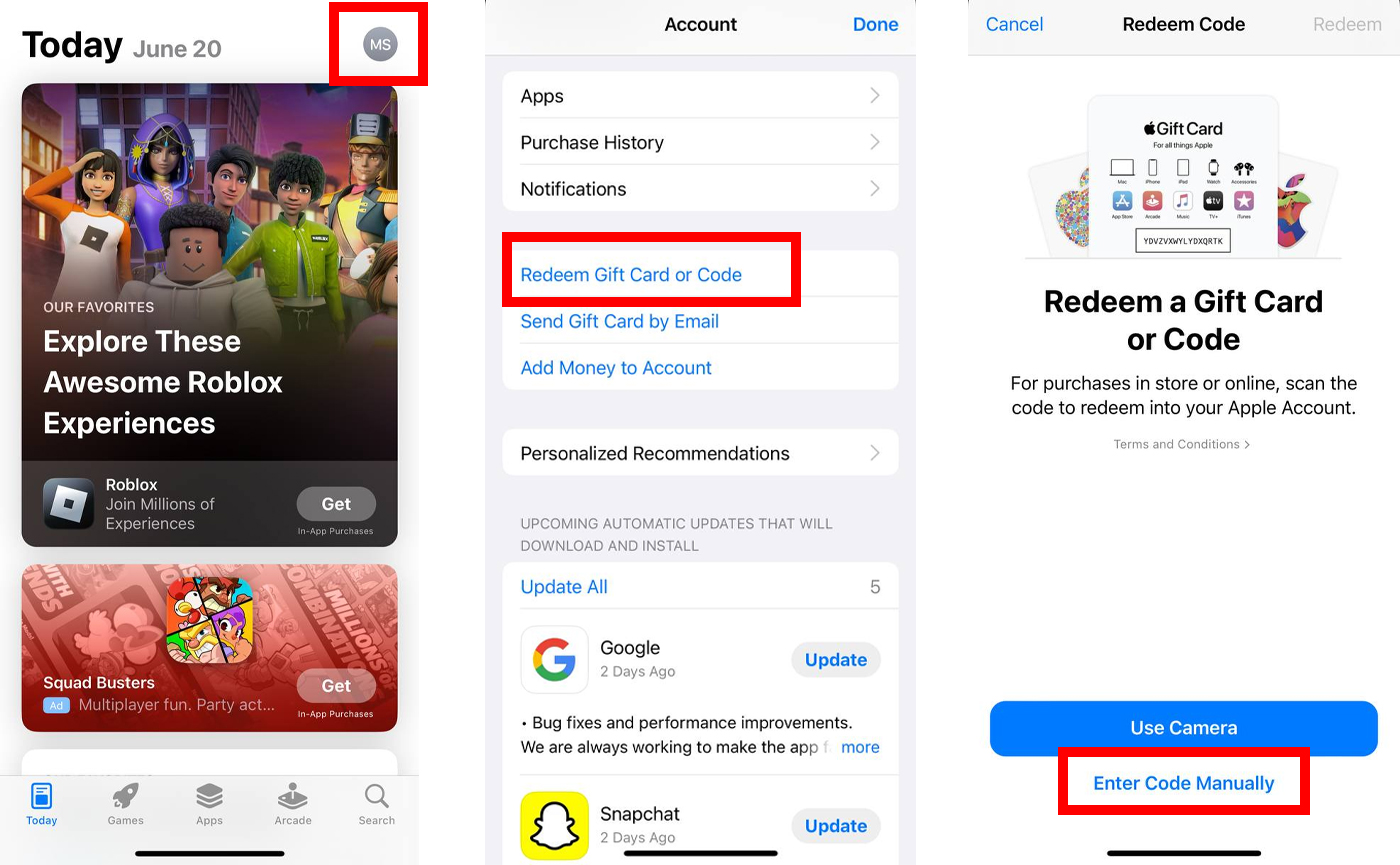 نحوه وارد کردن و ردیم گیفت کارت اپل در IOS 18