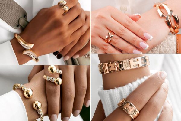قشنگترین مدلهای ست دستنبد و انگشتر طلا مدلهای ست دستنبد و انگشتر طلا