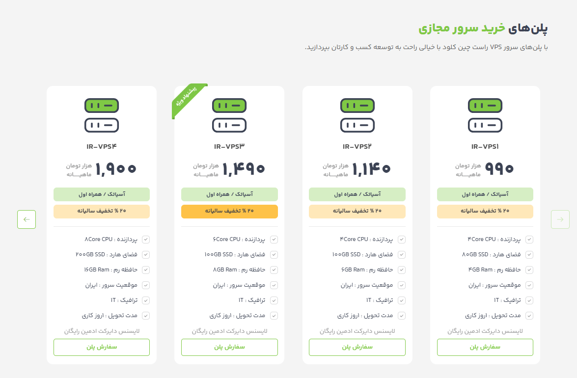 خرید سرور مجازی از راست چین کلود